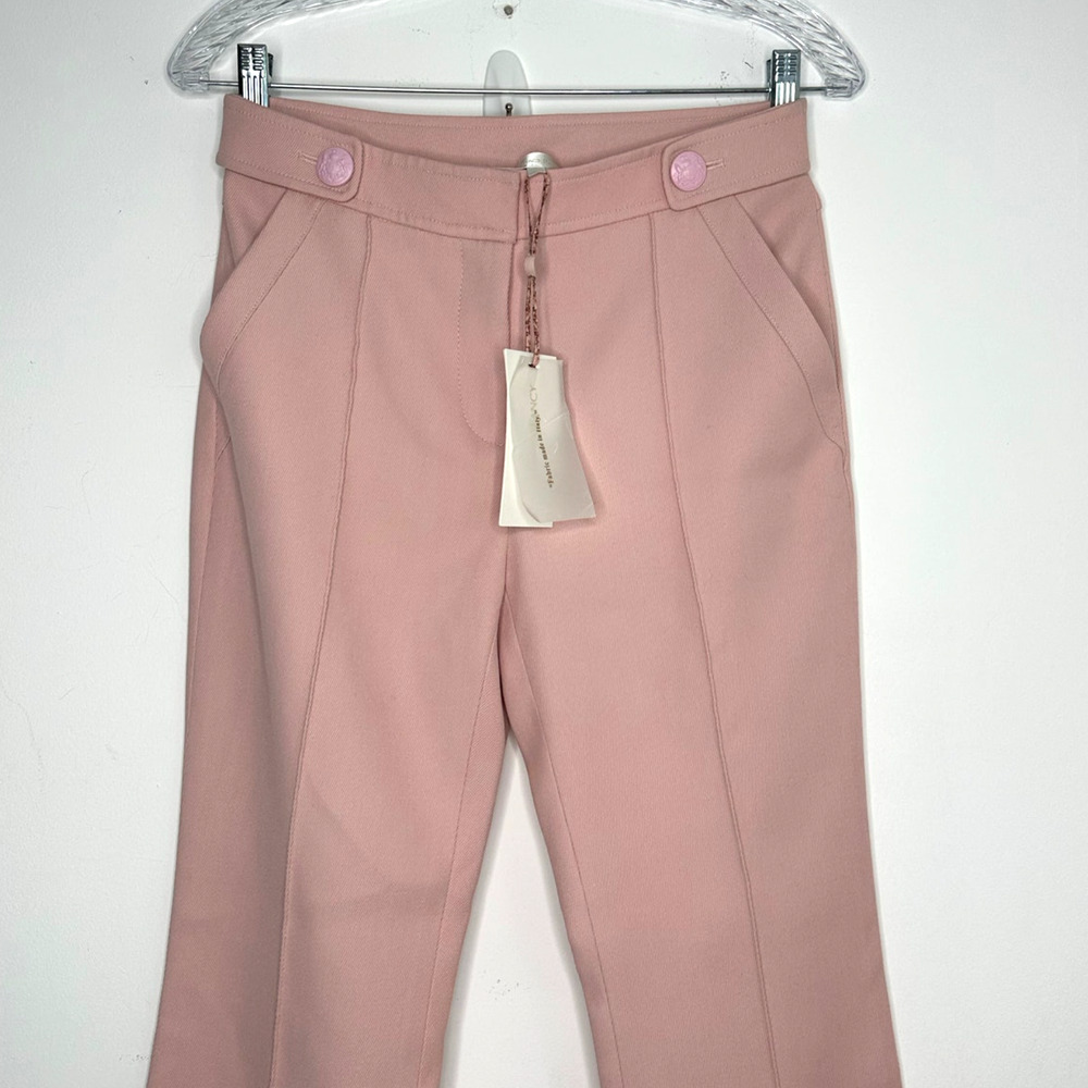 LoveShackFancy Women's Costella Pants Size 0, Color Pale Rose NWT $495 flawed - Picture 9 of 13